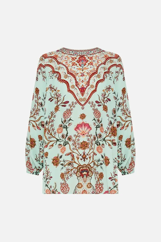 LACE UP BLOUSE WEAVING WORLDS Weaving Worlds Womens Camilla Blouses and Shirts