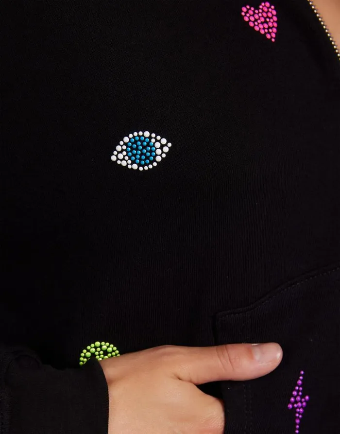Lachelle Neon Stud Elements Black Women Lauren Moshi Long Sleeve