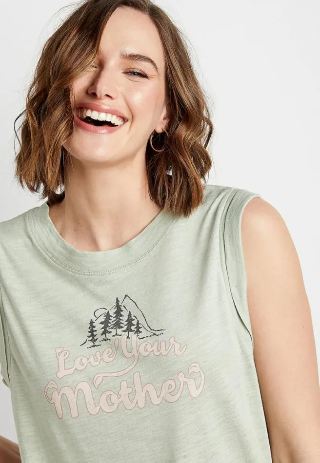 Light Green Love Your Mother Graphic Tank Top Women Maurices Tops