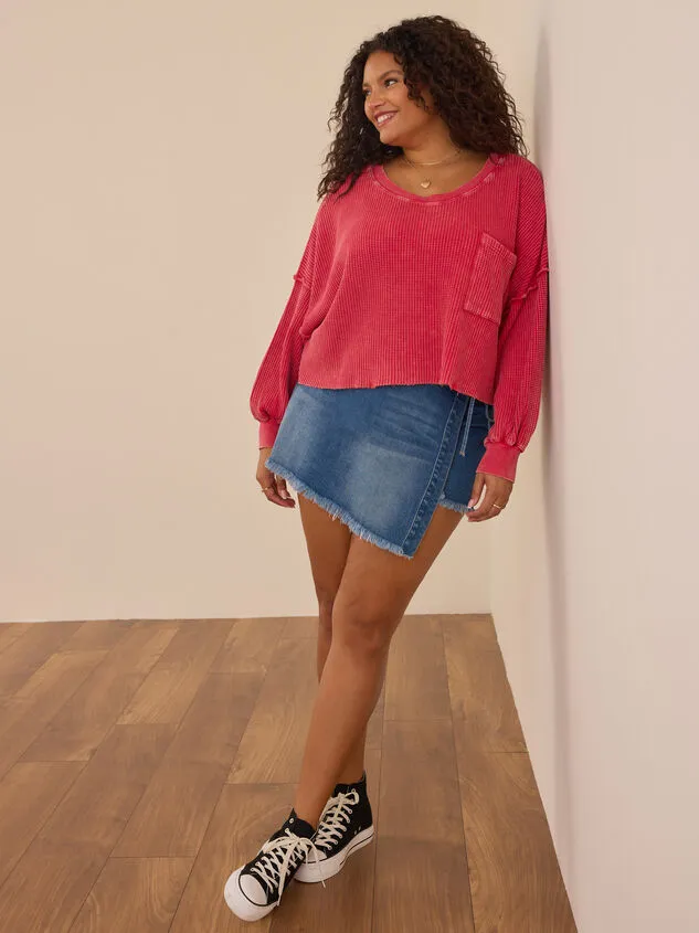Lilia Cropped Thermal Shockingpink Women Altar039d State Sweaters Cardigans Lilia Cropped Thermal Shockingpink Women Altar039d State Sweaters Cardigans