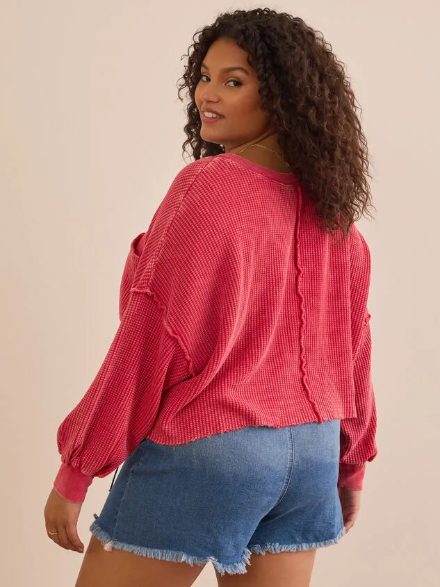 Lilia Cropped Thermal Shockingpink Women Altar039d State Sweaters Cardigans Lilia Cropped Thermal Shockingpink Women Altar039d State Sweaters Cardigans