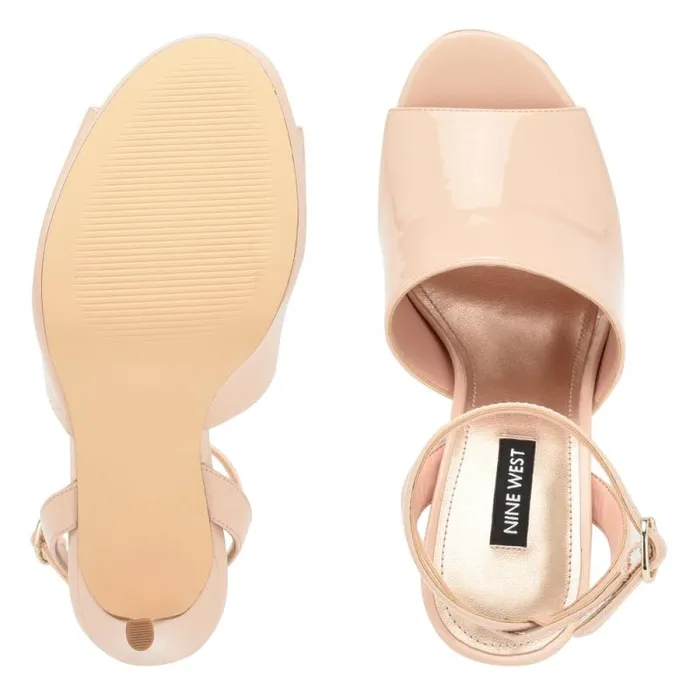 Limbery Anke Strap Sandals Light Natural Patent Women Nine West Sandals Limbery Anke Strap Sandals Light Natural Patent Women Nine West Sandals