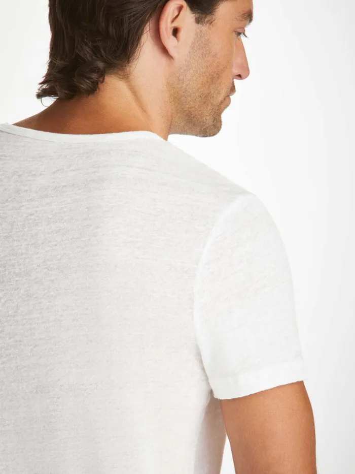 Linen TShirts Men Derek Rose TShirt Jordan Linen White