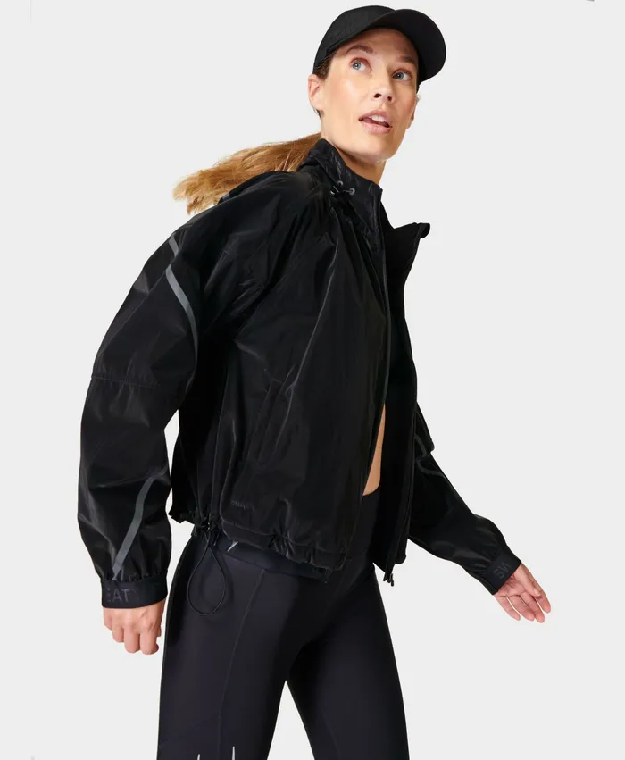 Liquid Shine Bomber Jacket Black Coats and Jackets Sweaty Betty Women