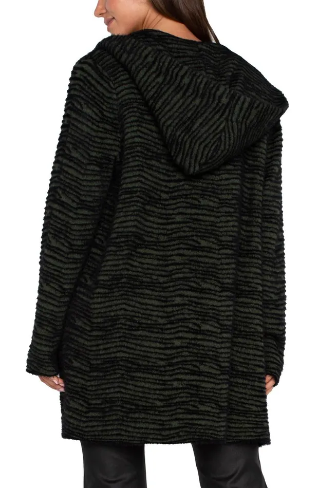 Liverpool Los Angeles Coatigans OPEN FRONT COATIGAN SWEATER Dark Olive Stripe 8211 Womens