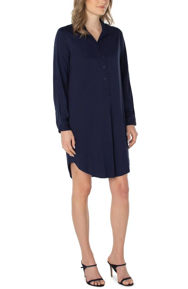Liverpool Los Angeles Dresses POPOVER SHIRT DRESS Cosmic Navy 8211 Womens