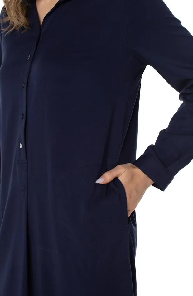 Liverpool Los Angeles Dresses POPOVER SHIRT DRESS Cosmic Navy 8211 Womens