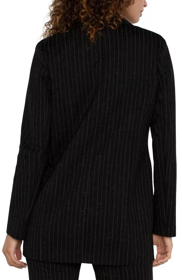 Liverpool Los Angeles Jackets BUTTON FRONT BOYFRIEND BLAZER Black White Pinstripe 8211 Womens