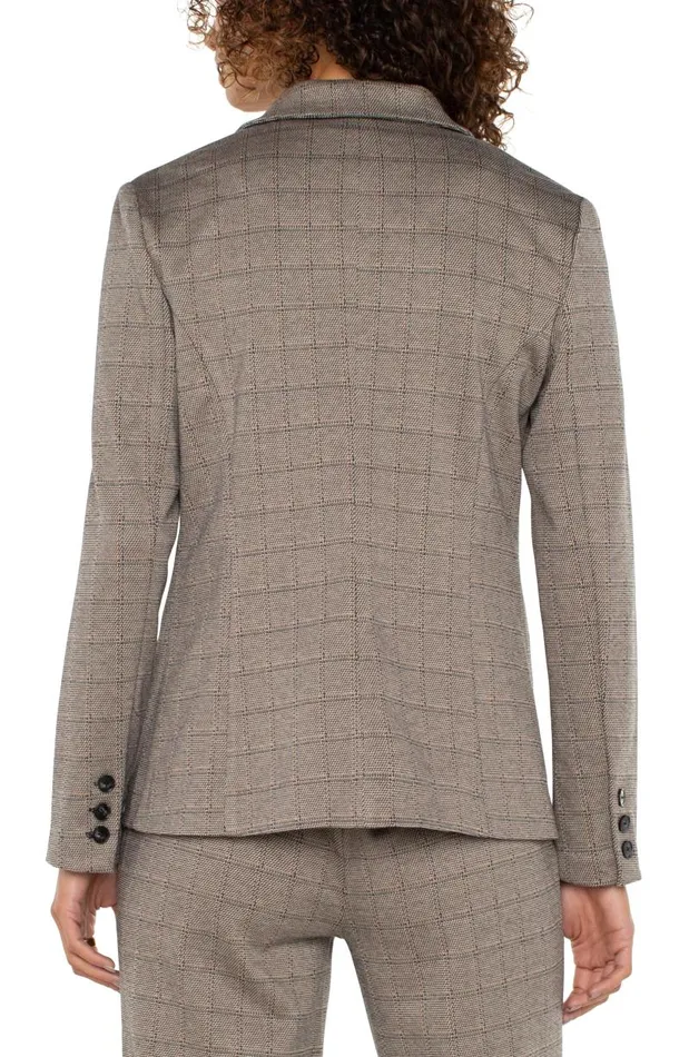 Liverpool Los Angeles Jackets FITTED BLAZER Peppercorn Plaid 8211 Womens
