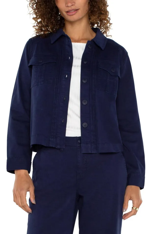 Liverpool Los Angeles Jackets PLEAT BACK CROP JACKET Lapis Ink 8211 Womens