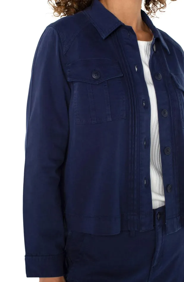 Liverpool Los Angeles Jackets PLEAT BACK CROP JACKET Lapis Ink 8211 Womens