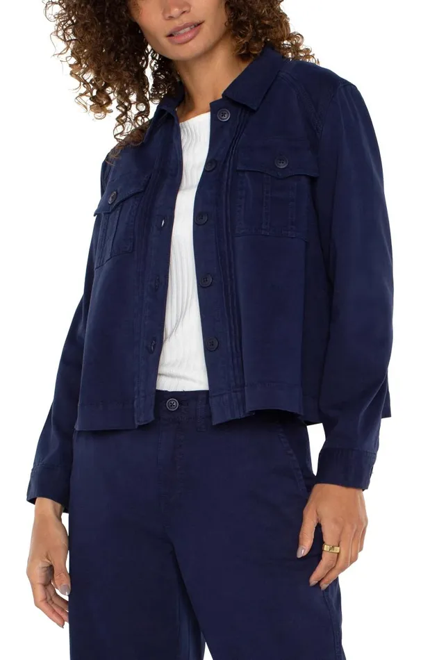 Liverpool Los Angeles Jackets PLEAT BACK CROP JACKET Lapis Ink 8211 Womens