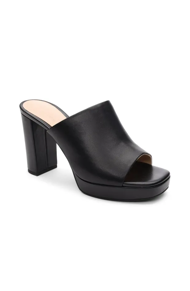 Liverpool Los Angeles Mules CARSON HIGH BLOCK HEEL MULE Black 8211 Womens