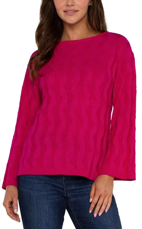 Liverpool Los Angeles Sweaters LONG SLEEVE BOATNECK SWEATER Bright Star Ruby 8211 Womens