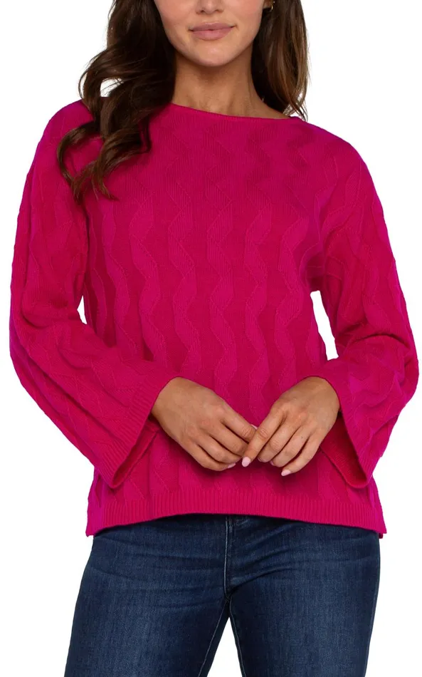Liverpool Los Angeles Sweaters LONG SLEEVE BOATNECK SWEATER Bright Star Ruby 8211 Womens