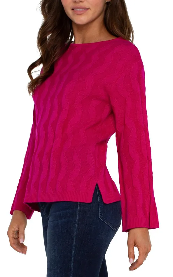 Liverpool Los Angeles Sweaters LONG SLEEVE BOATNECK SWEATER Bright Star Ruby 8211 Womens
