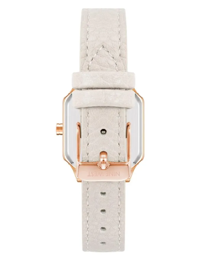 Logo Charm Strap Watch White Women Nine West Straps Logo Charm Strap Watch White Women Nine West Straps