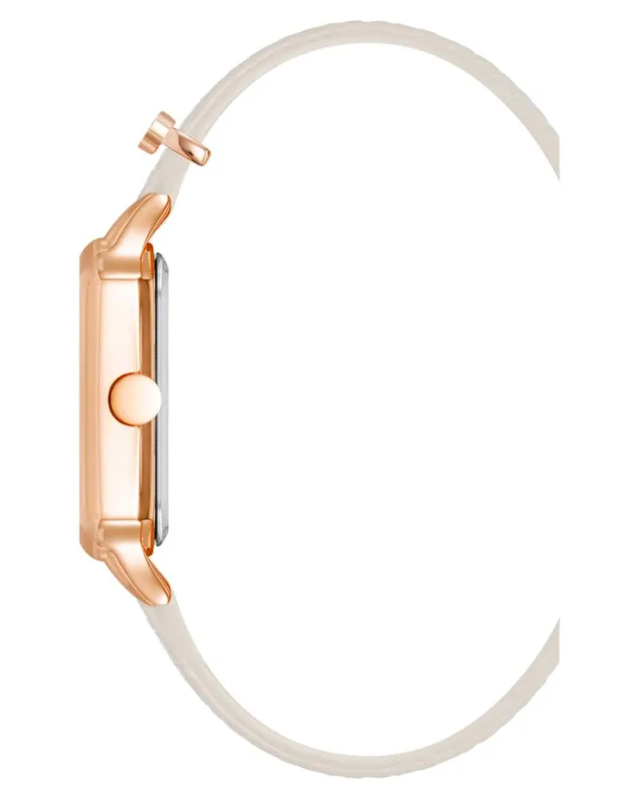 Logo Charm Strap Watch White Women Nine West Straps Logo Charm Strap Watch White Women Nine West Straps