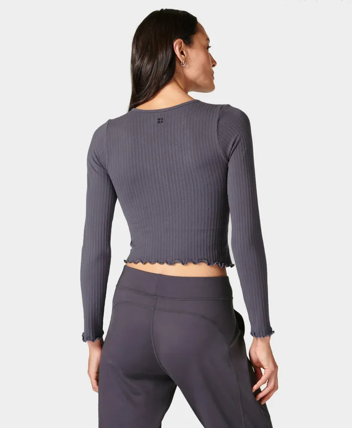 Long Sleeve Tops Sweaty Betty Women Mindful Seamless Long Sleeve Top Urban Grey