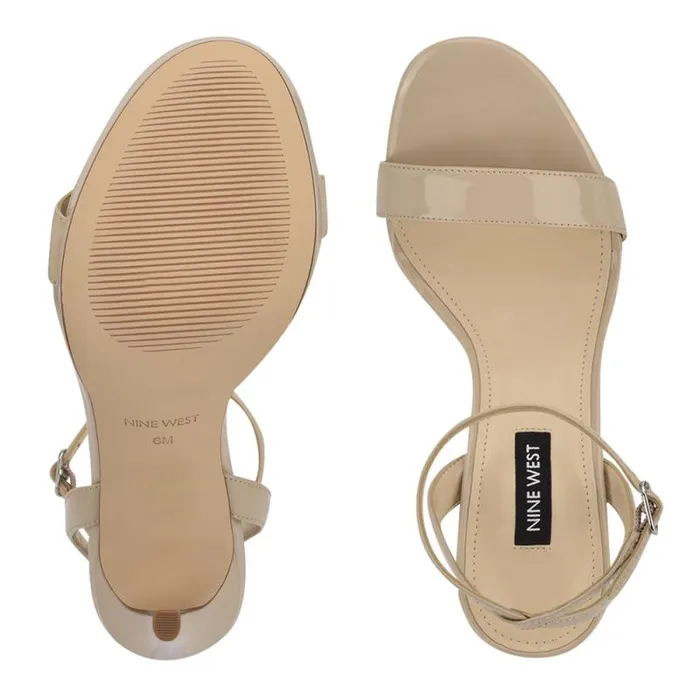 Loola Ankle Strap Sandals Light Natural Women Nine West Heels Loola Ankle Strap Sandals Light Natural Women Nine West Heels
