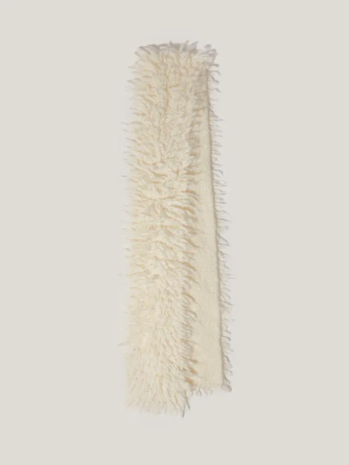 Looped Knitted Scarf Cream Women Jigsaw Ponchos and Scarves