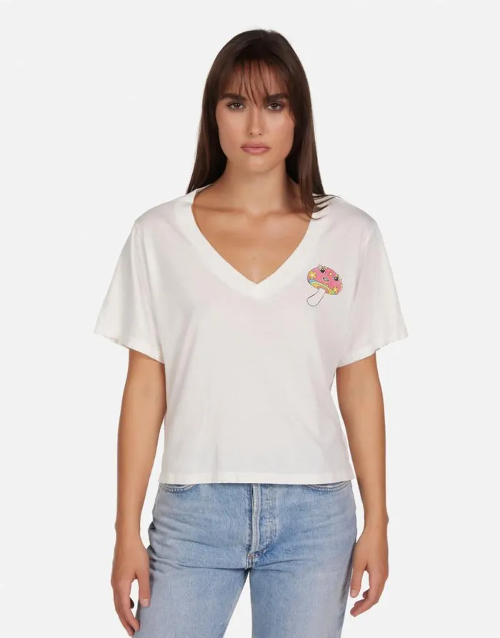 Lottie Magic Mushrooms Milk Women Lauren Moshi Short Sleeve