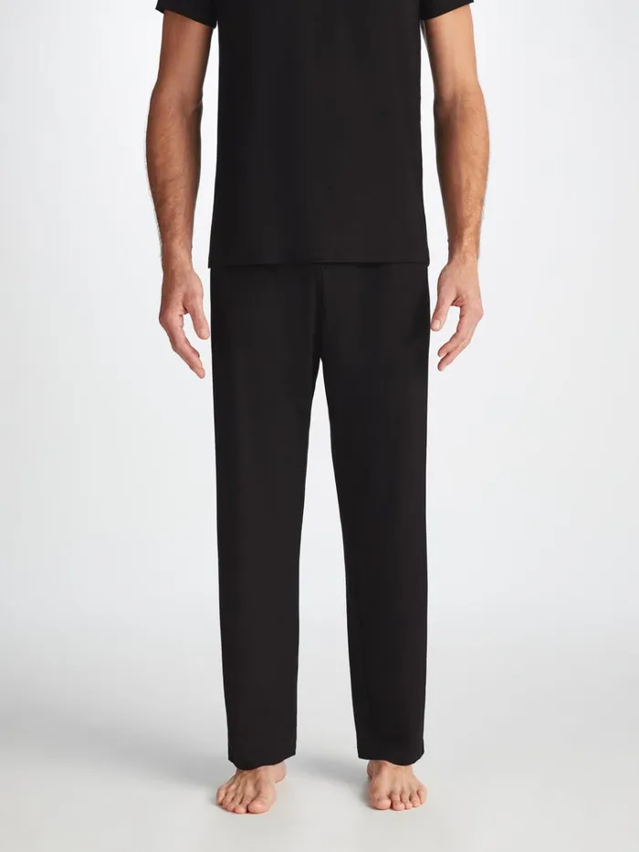 Lounge Pants Men Derek Rose Lounge Pants Basel Micro Modal Stretch Black