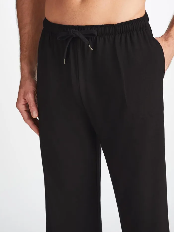 Lounge Pants Men Derek Rose Lounge Pants Basel Micro Modal Stretch Black