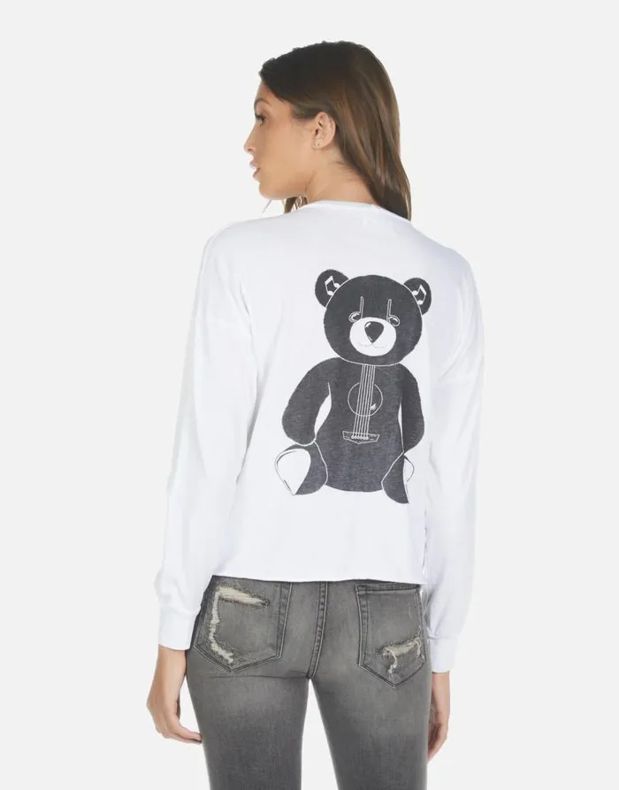 Luella Guitar Bear White Women Lauren Moshi Long Sleeve
