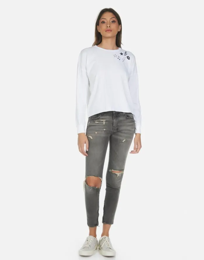 Luella Guitar Bear White Women Lauren Moshi Long Sleeve