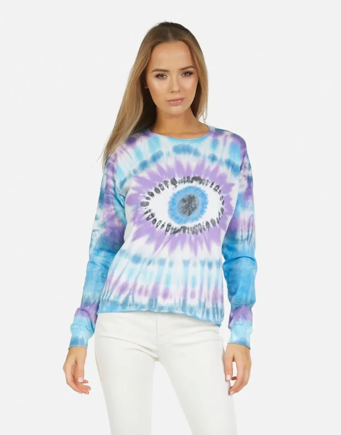 Luella Tie Dye Eye Blue Dream Women Lauren Moshi Long Sleeve