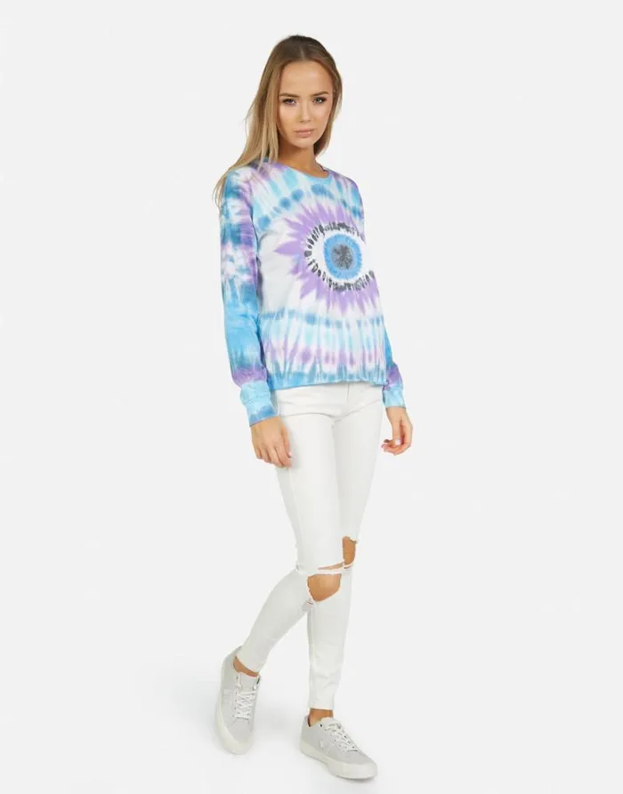 Luella Tie Dye Eye Blue Dream Women Lauren Moshi Long Sleeve