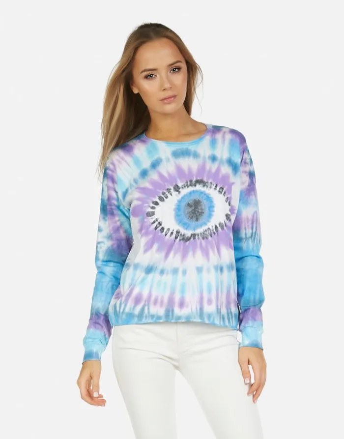 Luella Tie Dye Eye Blue Dream Women Lauren Moshi Long Sleeve