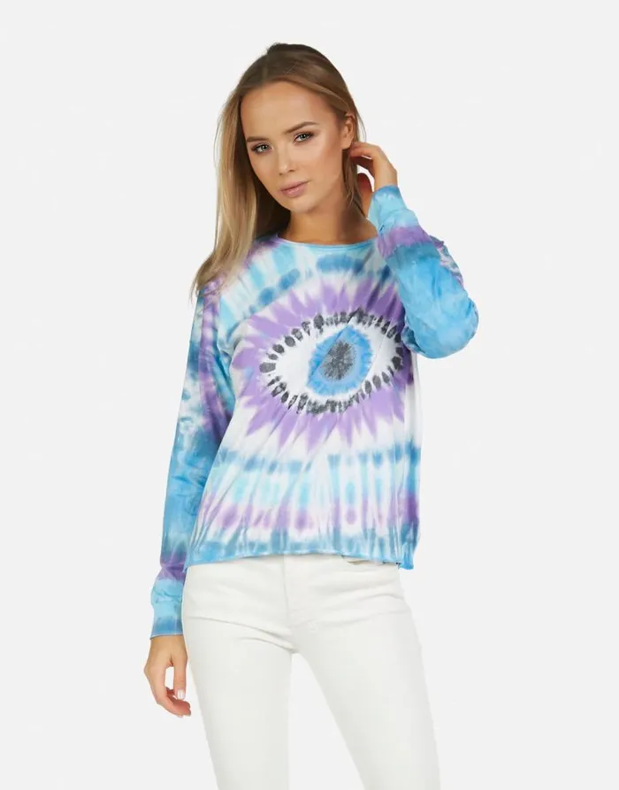 Luella Tie Dye Eye Blue Dream Women Lauren Moshi Long Sleeve