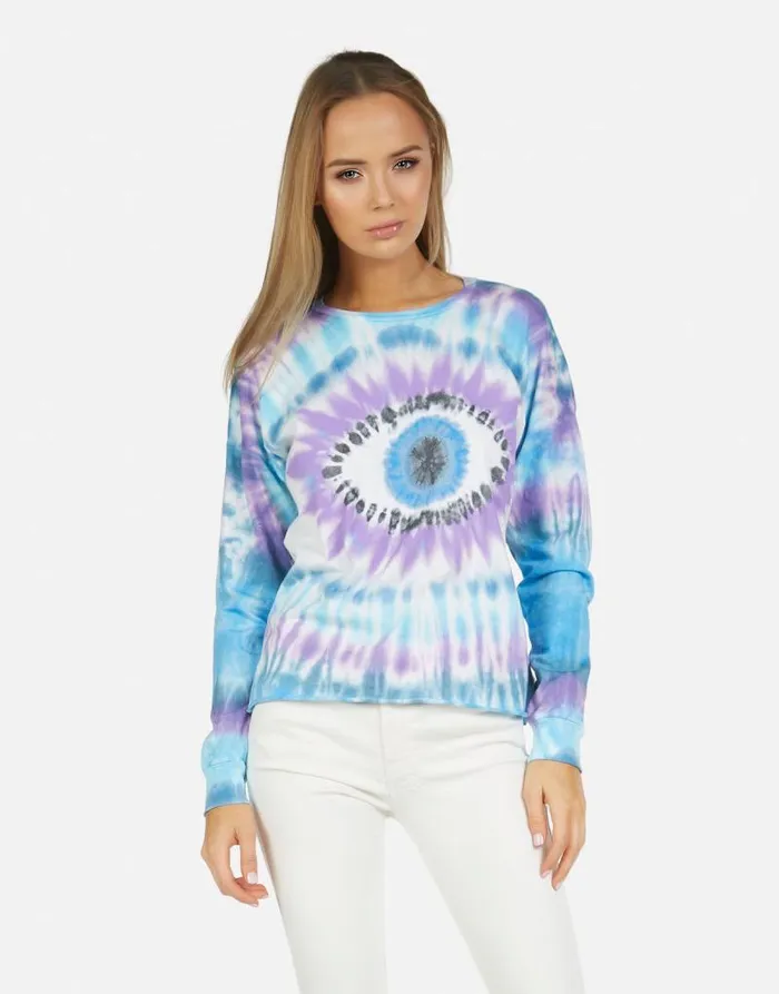 Luella Tie Dye Eye Blue Dream Women Lauren Moshi Long Sleeve
