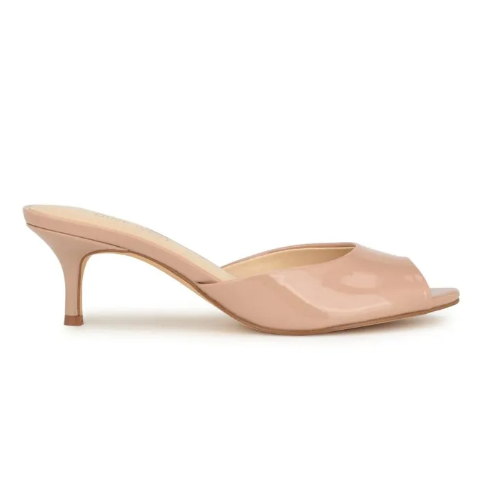 Luvlie Heeled Slide Sandals Natural Patent Women Nine West Heels