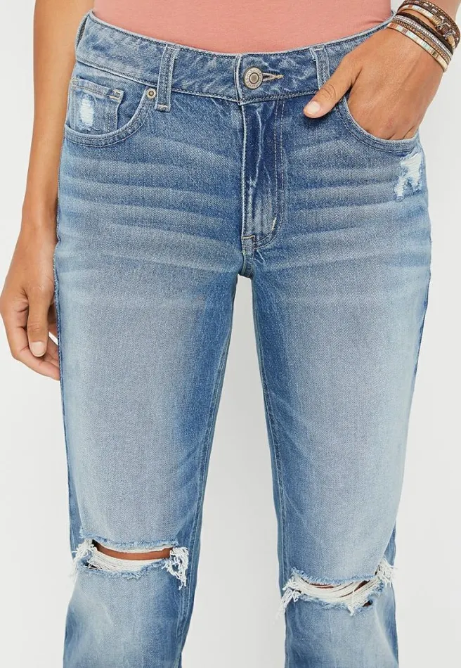 M Jeans By Maurices Vintage Straight High Rise Ripped Relaxed Jean Women Maurices Jeans