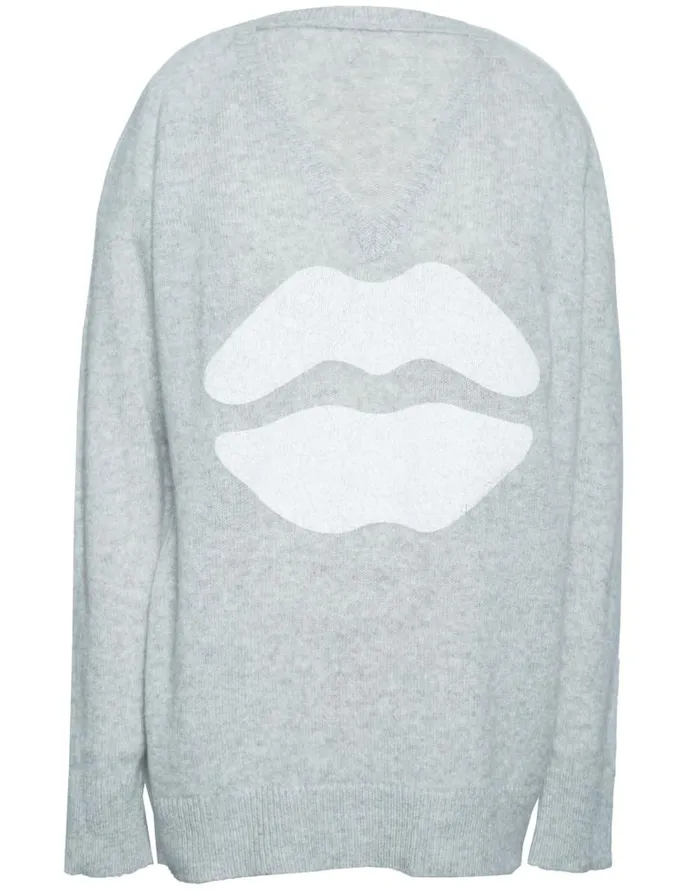 Macall White Mouth Heather Grey Women Lauren Moshi Sweaters and Knits