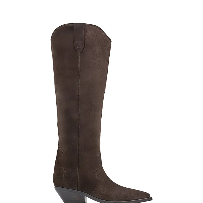 Marc Fisher Ander Western Boot Dark Brown Suede Women Boots