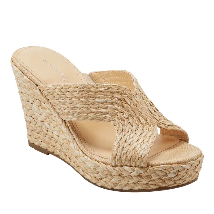 Marc Fisher Kalisha Espadrille Wedge Sandal Light Natural Women Sandals