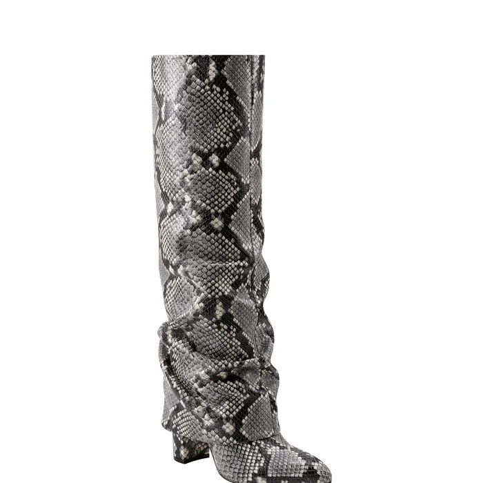 Marc Fisher Lalita Foldover Dress Boot Snake Print Women Dress Boots