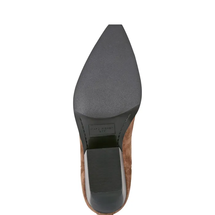 Marc Fisher Pryce Western Bootie Natural Suede Women Boots and Booties