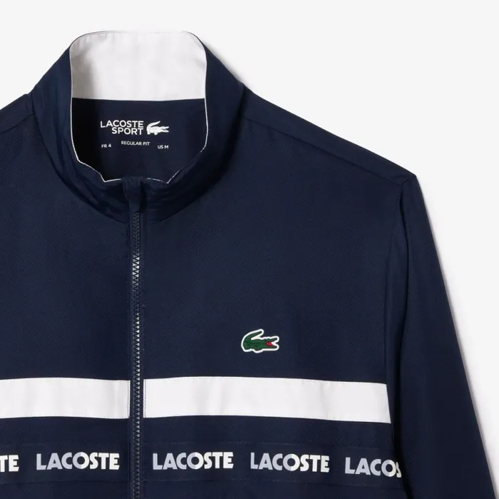 Matching Sets Men Lacoste Men039s Logo Stripe Tennis Sweatsuit Navy Blue White 525