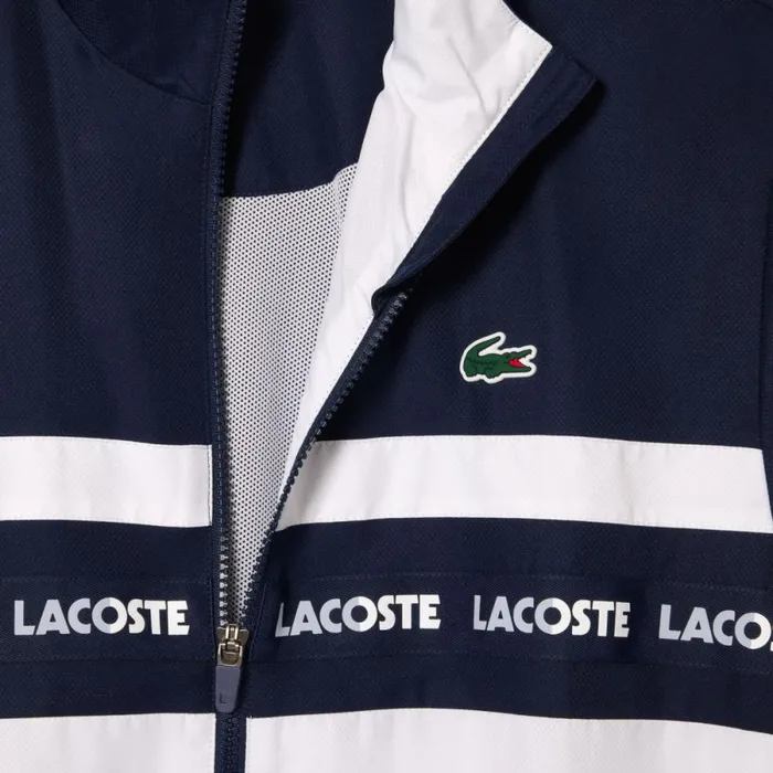 Matching Sets Men Lacoste Men039s Logo Stripe Tennis Sweatsuit Navy Blue White 525