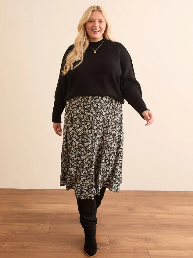 Maycie Floral Midi Skirt Blackivory Women Altar039d State Bottoms