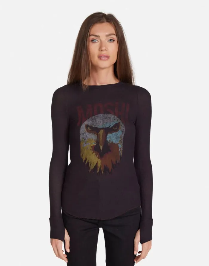 McKinley Moshi Eagle Head Onyx Women Lauren Moshi Long Sleeve