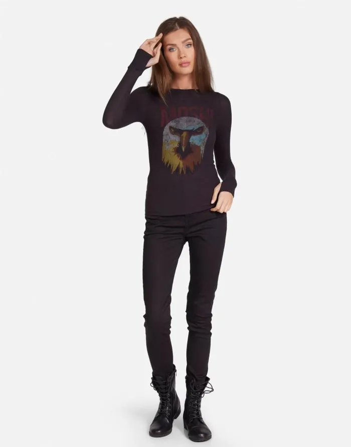 McKinley Moshi Eagle Head Onyx Women Lauren Moshi Long Sleeve