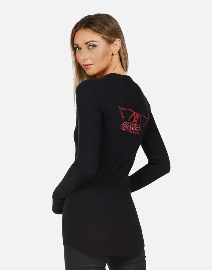 McKinley X Vintage Aerosmith Black Women Lauren Moshi Long Sleeve