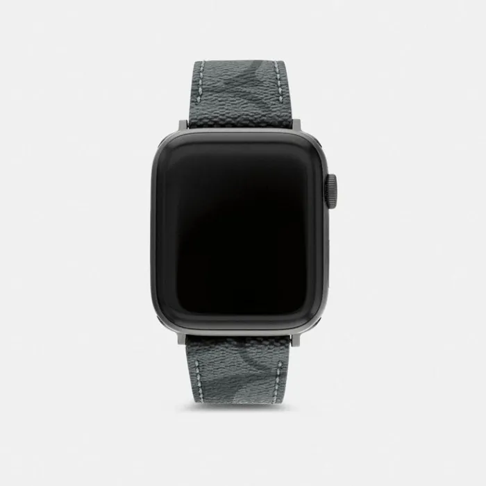 Men Apple Watch Strap 42 Mm And 44 Mm Black Coach Watches