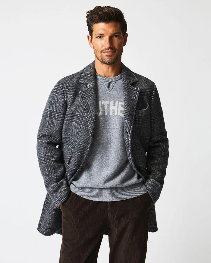Men Astor Coat Charcoal Billy Reid Jackets and Outerwear